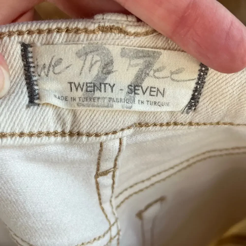 Free People Women's High Rise Skinny Jeans Ivory Size 27